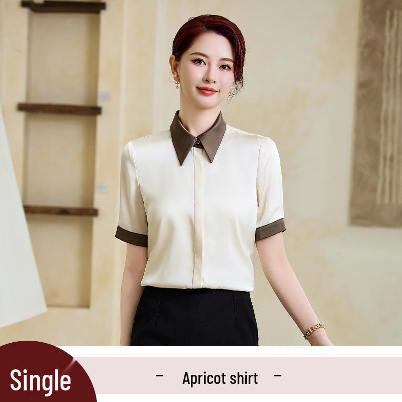 

Women s Chiffon White Short Sleeve Loose Fit Top - Perfect for Summer and Professional Wear. XL