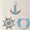 1 Set of Nautical-Themed Home Decor Wooden Anchors, Helms, and Lifebuoys Ocean-Themed Wall Hanging Decorations Indoor Nautical Decor Can Be Used
