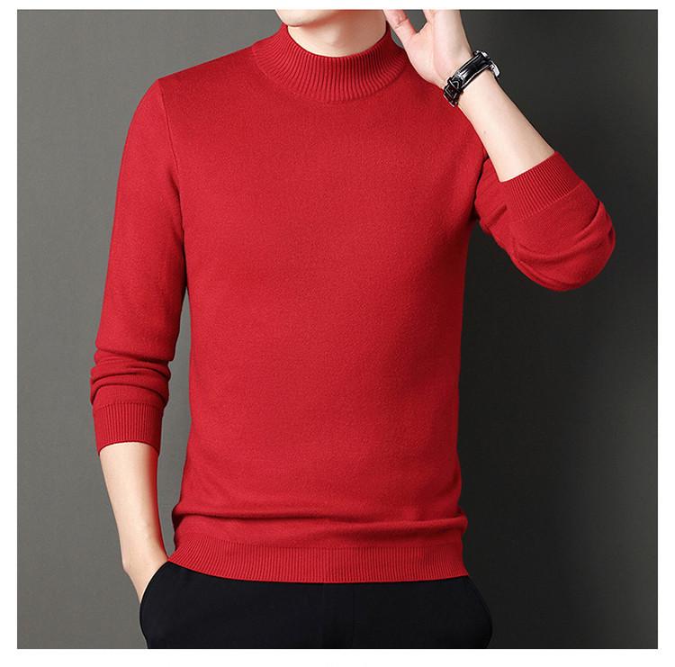 Men's Winter Velvet Pullover Sweater - Anti-Cold, Thick, Half-High Collar, Luxurious, Warm to -15°C