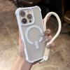 Phone Case For iPhone 16E 15 14 16 Plus 11 12 13 16 Pro Max Magnetic Wrist Strap Magsafe Lanyard Protector Shockproof Cover