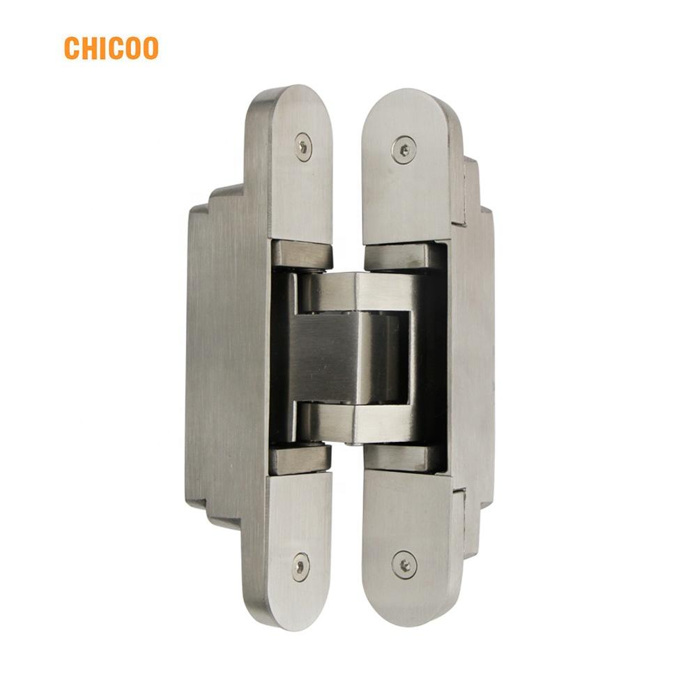 Heavy Duty Modern Stainless Steel Invisible Hinge 3D Adjustable Concealed SUS 304 Swing Gate 120KG Bathroom Door Window