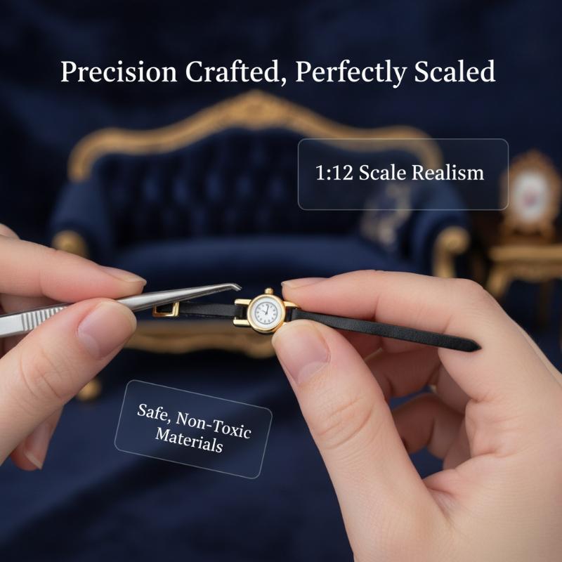 1Pcs Dollhouse Wrist Watch Model Simulation Metal Watch Miniature Scene Props Mini Cute Miniature Watch Decoration
