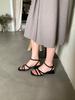 Fashion Spring Shoes 2025 Sandals Clear Heels Med Ankle Strap Clogs Wedge Square Toe New Comfort Retro Medium Fashion Summer Platform Lo