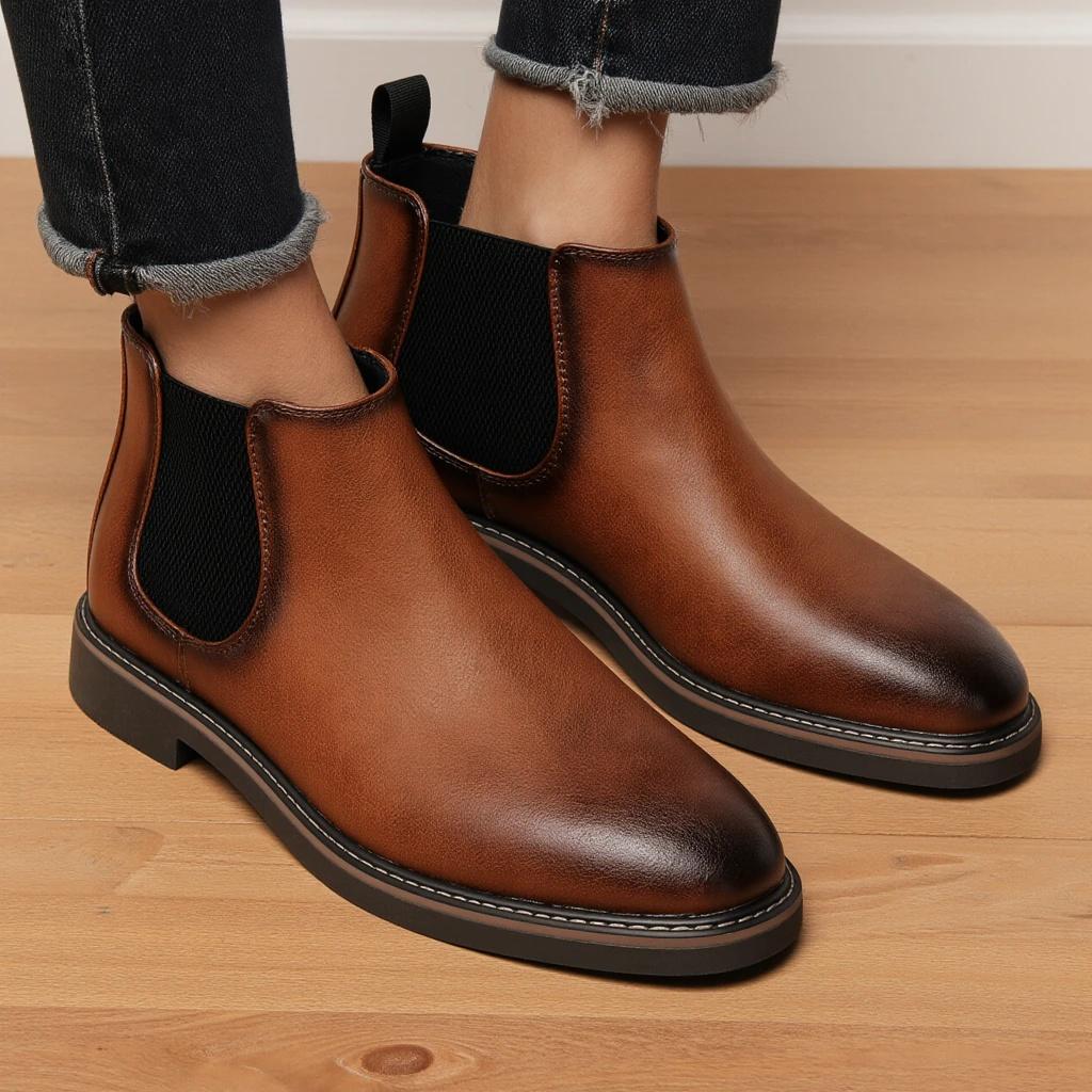 Men Boots Brand Retro Comfortable Casual Fashion 2026 Chelsea Boots