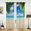 Fenstervorhänge mit Strand- und Tropenmotiv für Wohnzimmer, luxuriöses Schlafzimmer, Dekoration, Vorhänge, Küchenfensterbehandlungen