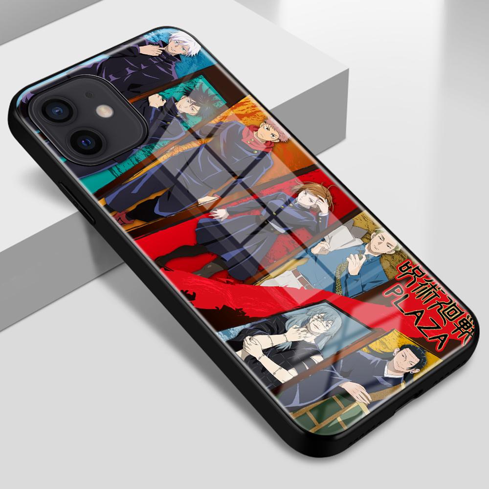 Phone Case for IPhone 14 13 12 11 Pro XS Max 12 13 Mini XR X 8 7 6 6S 14 Plus SE Glass Cover Anime Cartoon Jujutsu Kaisen Case