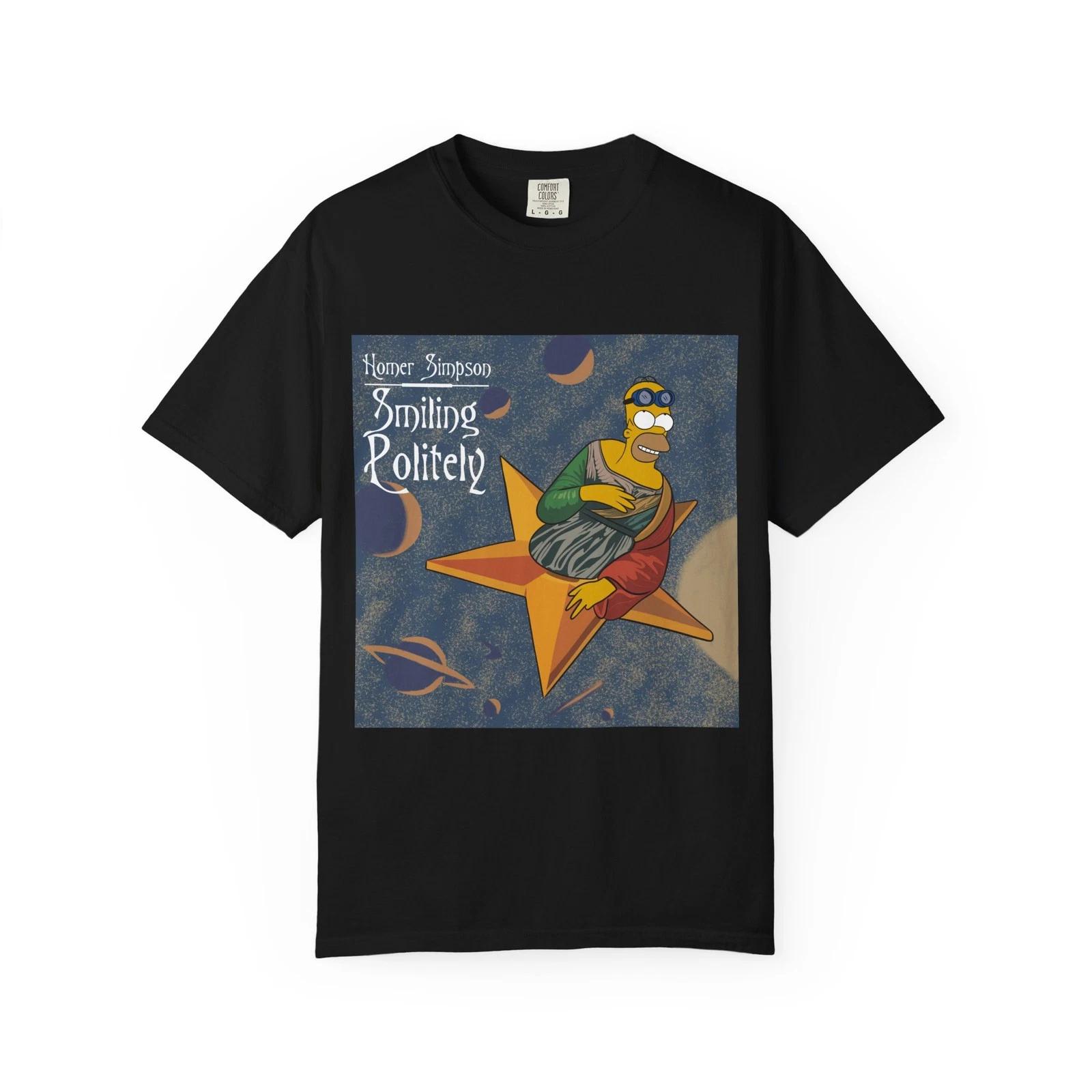 Homer Simpson Smashing Pumpkins 100% Cotton T-shirt Mens Tees Top, Alternative Rock Music Tee, Grunge XL