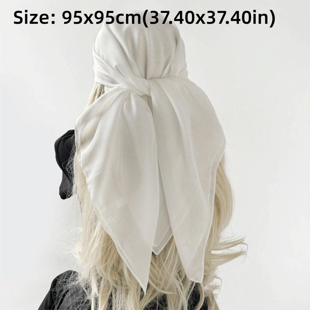 Solid Color Silk Scarves Thin Soft Fabric Bandana Scarf Elegant Square Scarves Head Covering