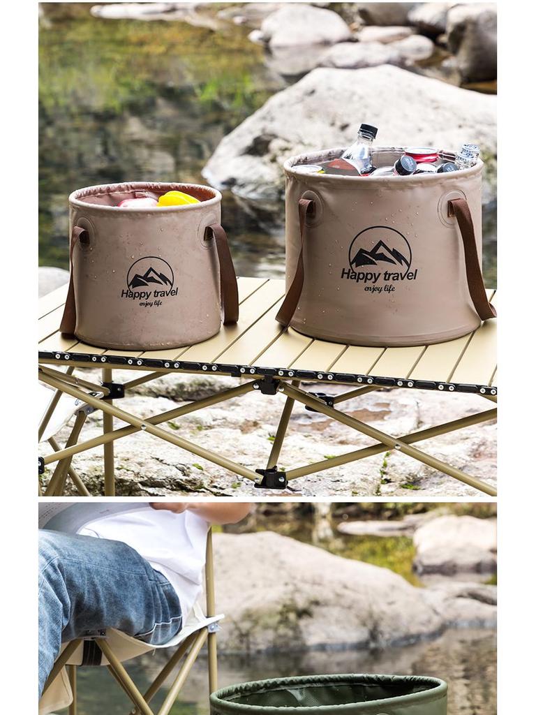 Portable Folding Water Bucket for Camping, Fishing, Foot Bath, and Outdoor Activities