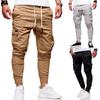 Klassieke Slim Fit Joggingbroek met 3D Patch, Trekkoord, Elastische Tailleband en Zakken voor Herfst en Winter