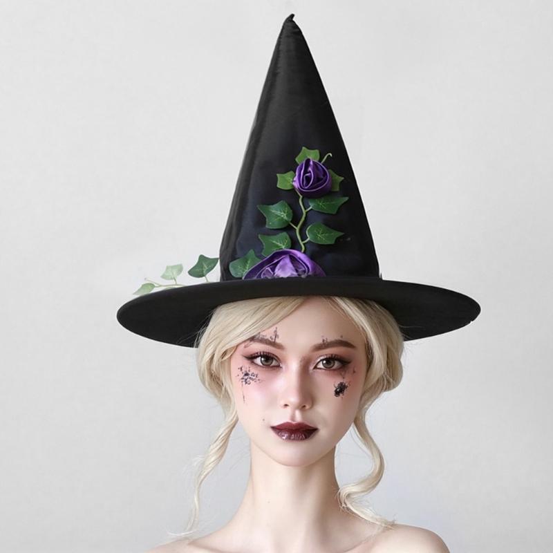 Halloween Hexenhut für Kinder Erwachsene Halloween Party Cosplay Kostüm Requisiten Gruseliger Zaubererhut für Halloween Party