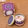 Ethnic Style Aromatherapy Candle Gift Set with Tinplate Dried Flowers