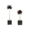 Black Crystal Handicraft Natural Crystal Artificial Flower Metal Figurine Decorative Figurines Home Decoration Accessories