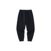 Anta Training Series Solid Color Mid Waist Thickened Cuffed Knitted Sports Pants Women Pants Black 162347305-1