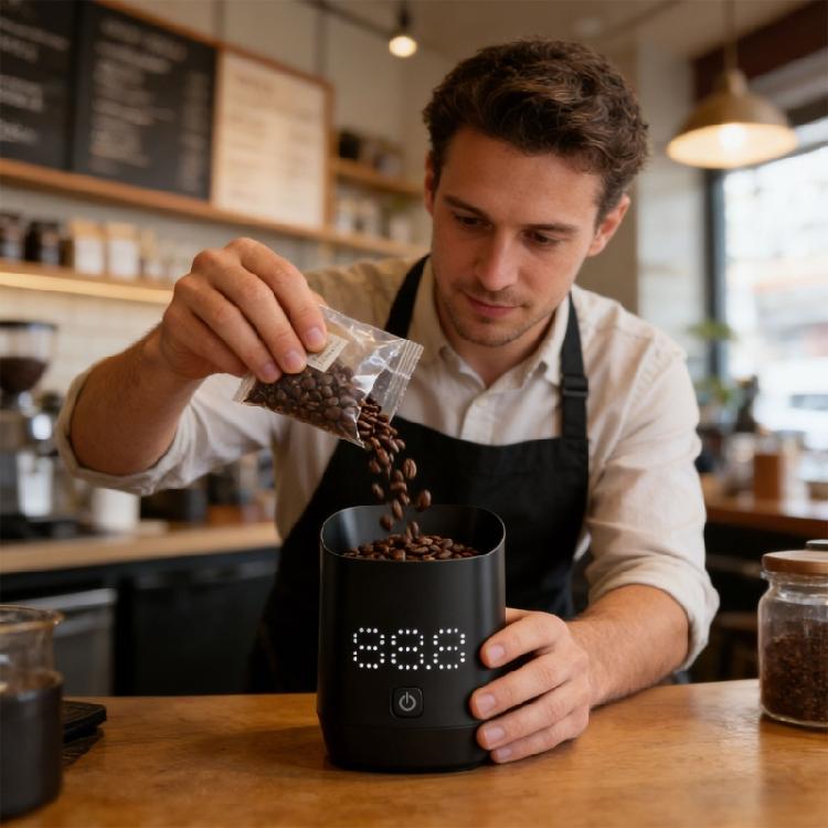 Intelligent Digital Coffee Measuring Device With united Measuring Cup And Long permanent Charge For Consistent Coffee Output