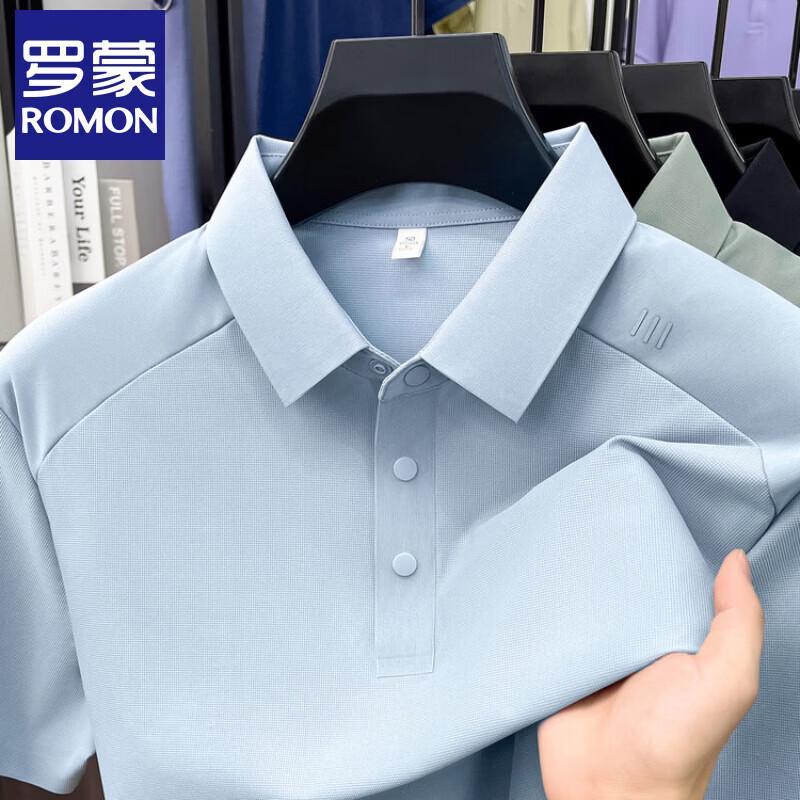 Romon Men s Ice Silk Short Sleeve Polo Shirt 2XL/54