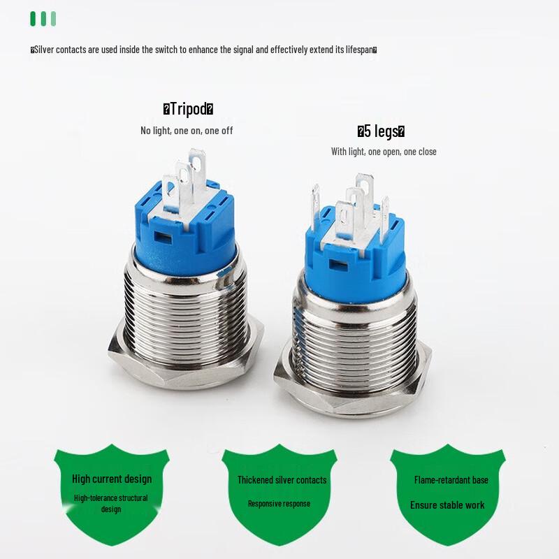 

Zhuochi Waterproof Angel Eye LED Power Symbol Metal Push Button Switch CN plug (adapter included)