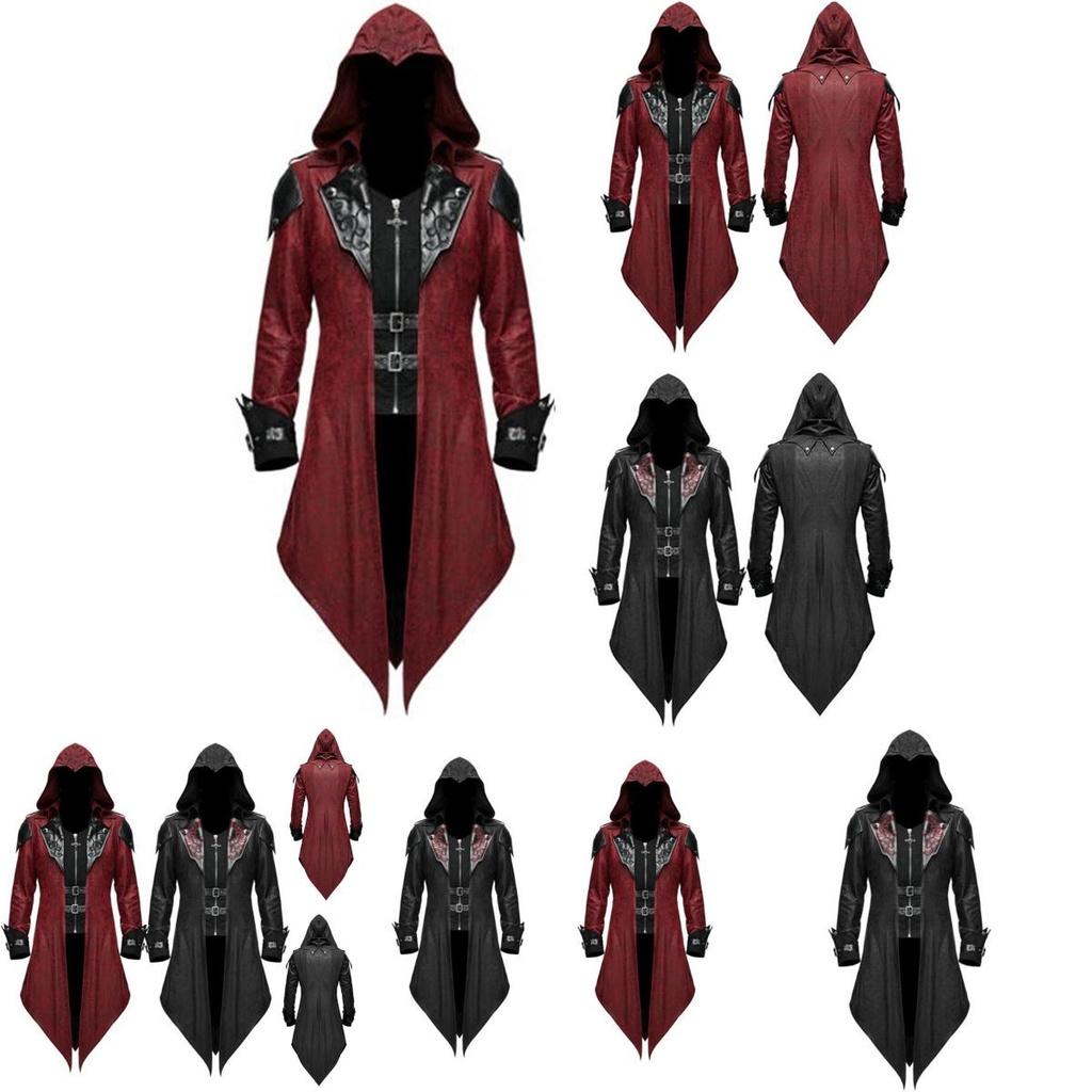 Enchanting Medieval Gothic Stitching Jacket For Men Ideal For Halloween Cosplay Events
