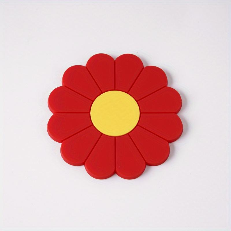 2pcs Car Anti-Skid Coaster Flower Car Coaster Anti-Skid High-Temperature Resistant Multi-color Optional Colorful Protective Pad