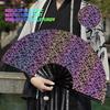 Folding Fan Portable Lightweight Decorative Bamboo Frame Reflective Butterfly Performance Hand Fan Party Decor