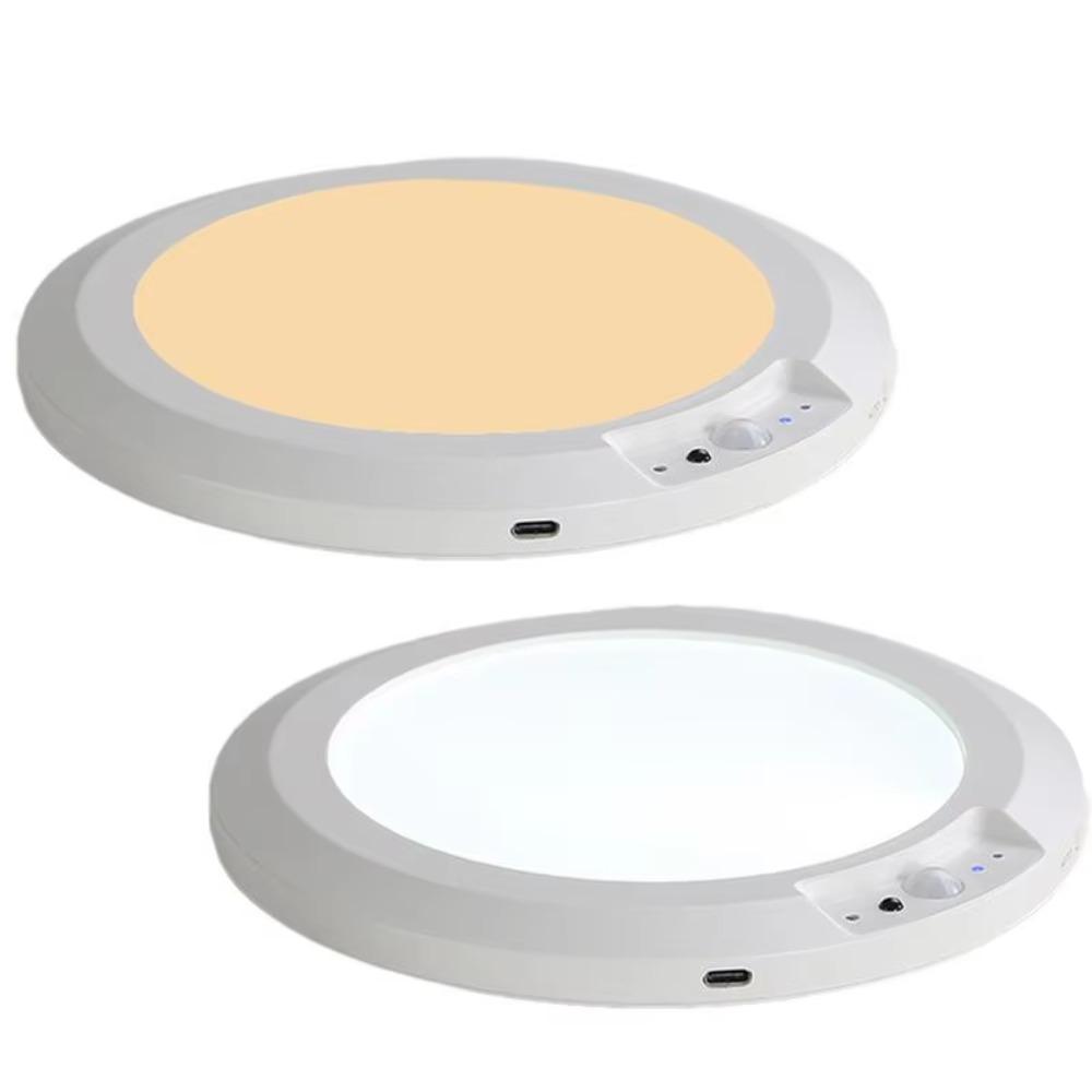 Round Ceiling Light Wireless Induction LED Closet Lamp Practical Motion Sensor Lights  Garage