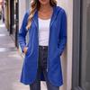 Manteau long à capuche zippé décontracté pour femme avec poches pour un usage quotidien