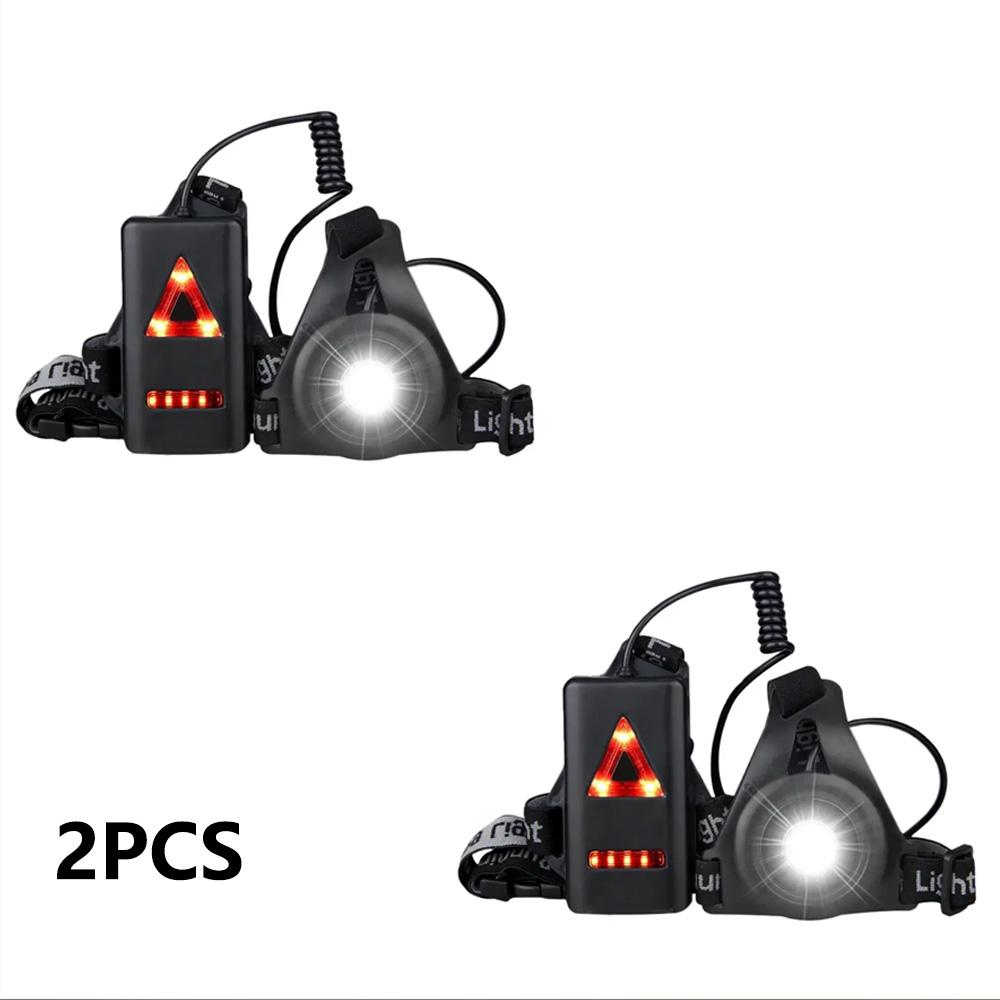 Outdoor Night Running USB Charging Lights LED Chest Lamp Back Warning Light for Camping Hiking Running Jogging Adventure Light