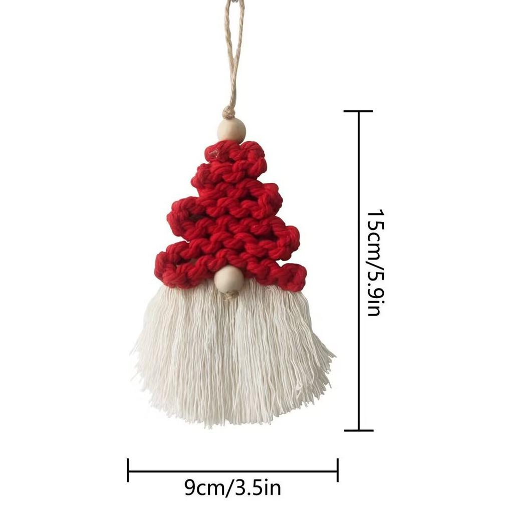 1 Piece of Christmas Decoration Santa Claus Christmas Tree Small Pendant Hand-woven Creative Ornaments Background Wall Decoration Pendant