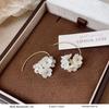French Retro Pearl Plaid Earrings: Luxury Korean Studs for Women