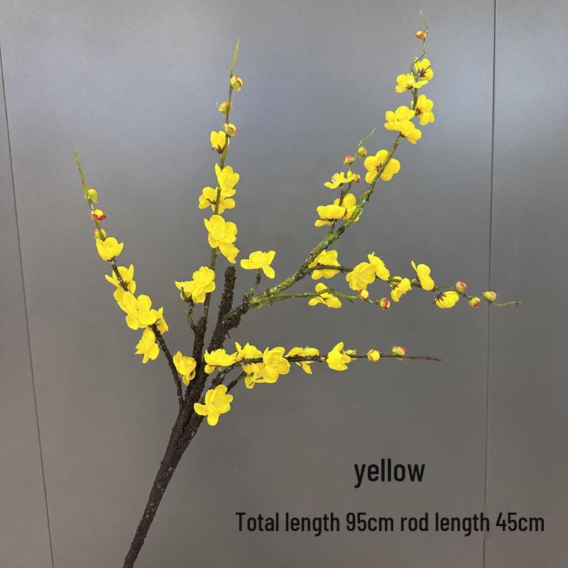 Plum Blossom Branch with Thick Stem - Chinese Style Winter Sweet for Living Room Decor and Landscaping