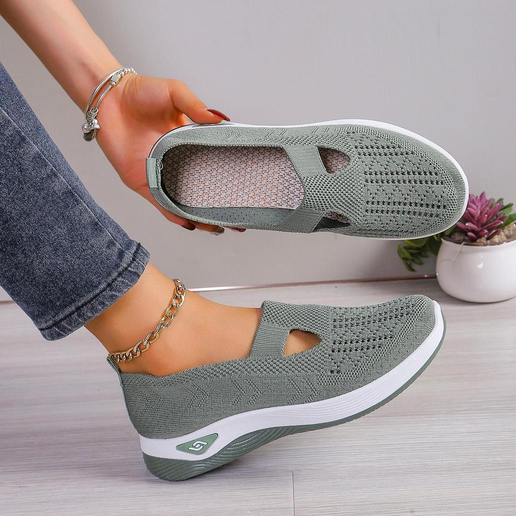 Big Size Casual Shoes,Comfortable Women's Cloth Shoes,Stirrup Flyweave Shoes,Breathable Lightweight Shoes