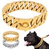 High Quality Stainless Steel Cuban Chain Dog Collar With Metal Buckle