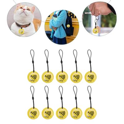 10pcs Chaveiro NFC 35CM N 213 Chip Programável NFC Fob Cartão NFC para Todos os Dispositivos Telefones Celulares com NFC Amarelo