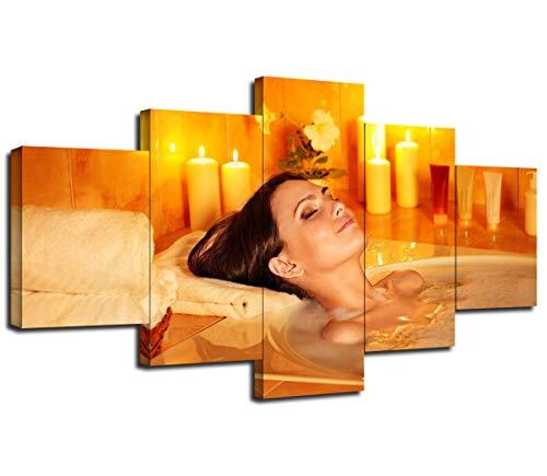 5 sztuk zdrowie uroda Spa masaż twarzy Salon ściana z obrazami ozdoby do dekoracji wnętrz plakaty płótno malarstwo akcesoria do salonu