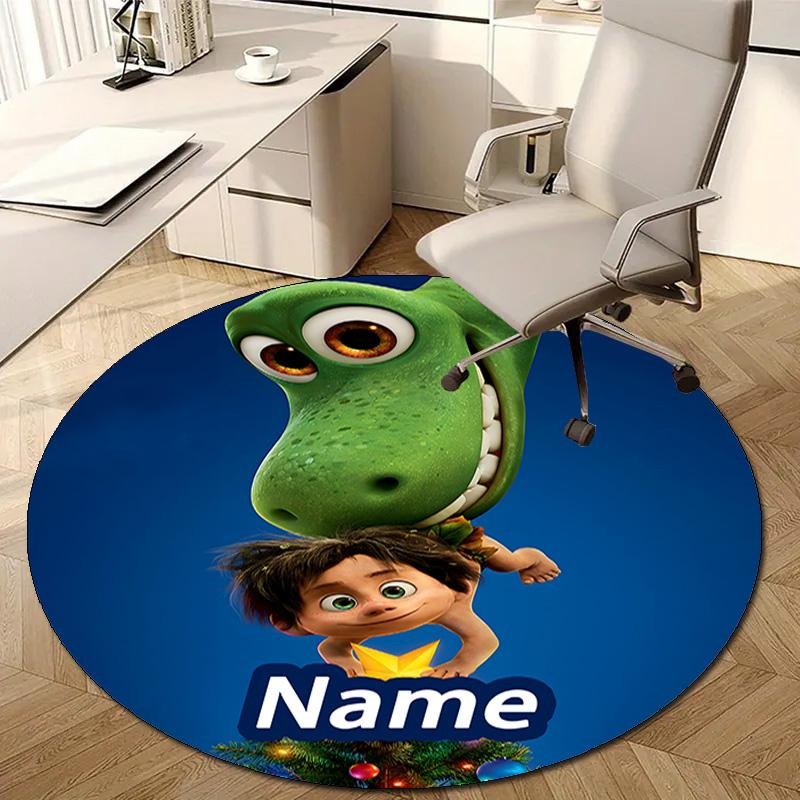 Personalized Good Dinosaur Round Chair Office Rug - Perfect for Mat, Office Chair & More - Ideal Gift for Birthdays and Holidays