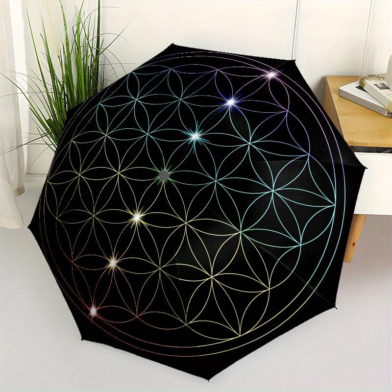 

Sacred Geometry Mandala: Spiritual Balance & Harmony DecorUmbrella, Portable 3-Fold Umbrella for Men & Women,Christmas Gift ES66
