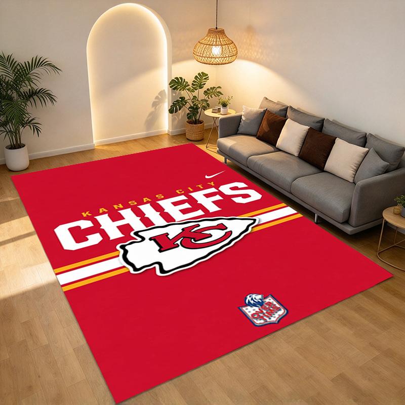 Kansas City Chiefs Living Room Nonslip Area Rug Soft Carpet For Bedroom Game Playroom Sofa Office Home Decor Doormat Christmas Gift C10229