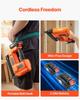 2-in-1 Cordless Brad Nailer, 18 Gauge, 20V Battery Powered Nail Gun and Staple Gun, with 500 pcs Nails, 500 pcs Staples, 2 x 2.0 Ah Li-ion Batteries,