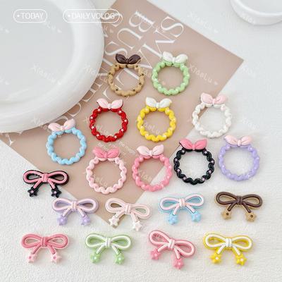 Macaron Colored Bow Hair Tie & Beaded Phone Chain Accessories - Cute & Stylish DIY