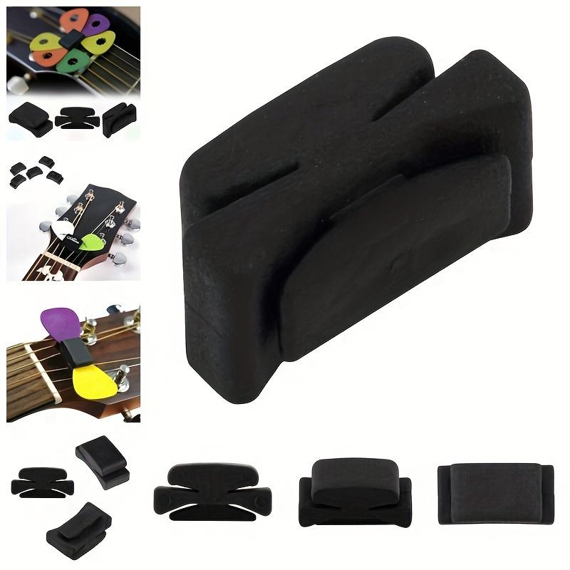 3pcs Silicone Guitar Pick Holder, Headstock Mounted Plectrum Grip for Guitar & Bass Additions – Secure & Durable Pick Keeper