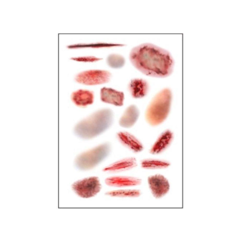 Horror Realistic Fake Bloody Wound Stitch Scar Scab Waterproof Temporary Tattoo Sticker Halloween Masquerade Prank Makeup Props