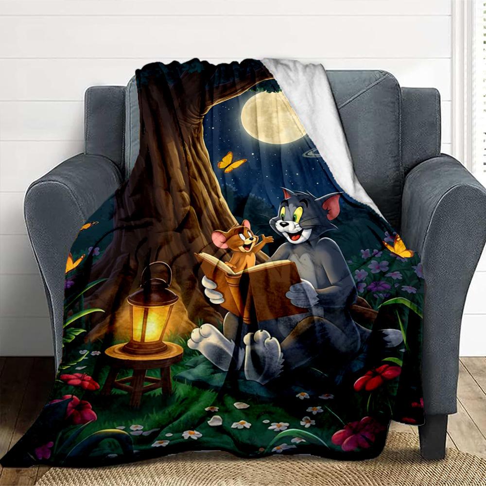 Tom Jerry Flannel Blanket Throw Blanket Soft Warm Sofa Bed Camping home Decor Unique Christmas Gift C926418
