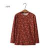 Middle-aged and Elderly Women's Spring and Autumn New Floral Long-sleeved Bottoming Shirt Tops