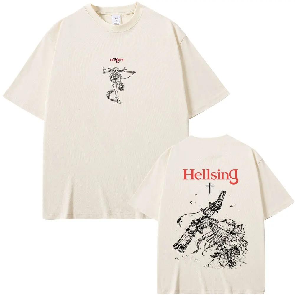 2026 Anime Hellsing Abraham Van Helsing Vampir Alucard Grafik T-Shirt Herren Damen 90er Manga Lässiges Übergroßes T-Shirt Männliche Mode T-Shirts