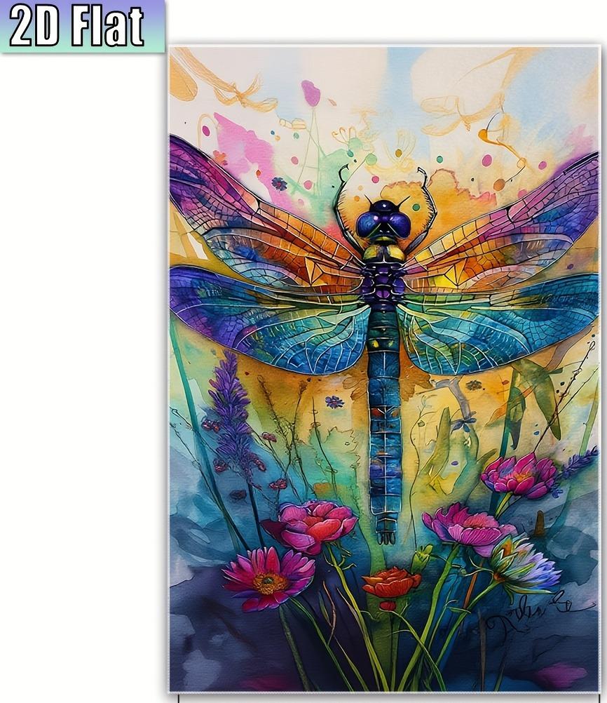 

Watercolor Dragonfly Floral Print Bath Towel Printing Colorful Insect Pattern Hand Towel Soft Absorbent Towel for Bathroom W40*H60(CM)