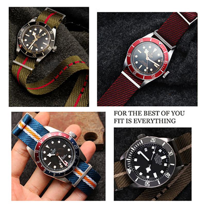 ONEStrap For Tudor Seiko Fabric Watch Band One Piece Single Pass Adjustable Slanted Bracelet Sport Wristband 20mm 22mmMN