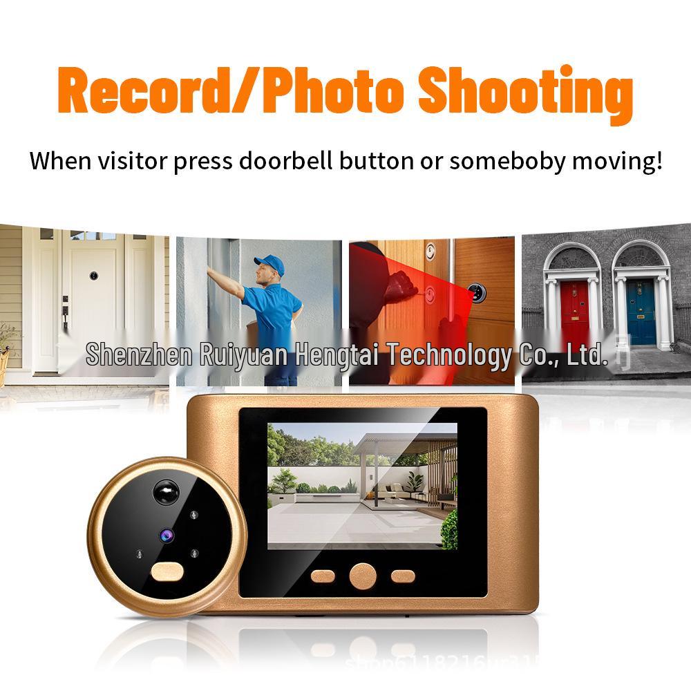 2.4G Wireless Doorbell Camera with 2.8" Screen, PIR Motion Detection, Anti-theft, 720P HD.