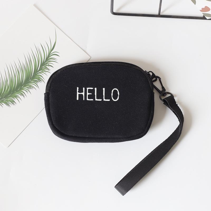 Korean Style Canvas Wrist Wallet: Simple, Portable Card Holder for Students