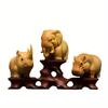 Sculptures and Figurines for Interior Cute Wood Carving Animals Statue Decoration Ornaments for Home Desk Accessories