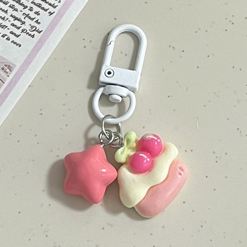 Niedlicher Cartoon-Schlüsselanhänger mit kleinem Bärenkuchen, süßer, exquisiter Schlüsselanhänger, Anhänger, vielseitige Rucksack-Dekoration, Zubehör, Geschenke
